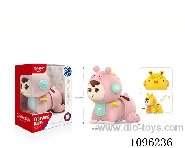 Sound and light crawling doll