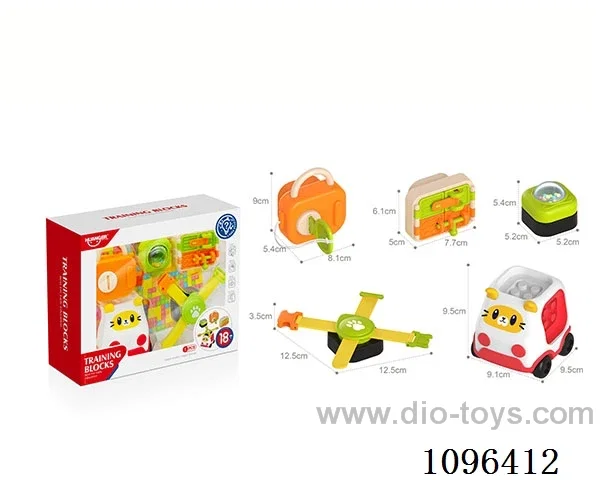 Cartoon car with building blocks