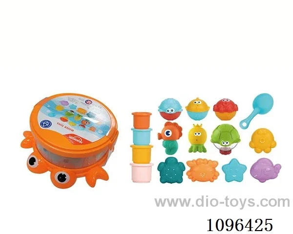 Crab Storage box + Bathroom beach toys (16PCS)
