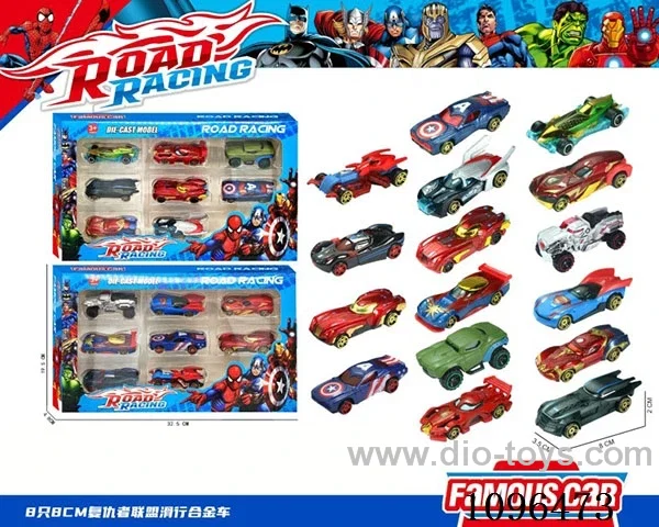 8CM Sliding alloy cars 8PCS