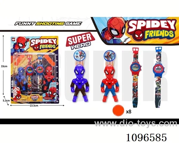 Spider-man doll 2+electronic chronograph watch 2 + catapult round missiles