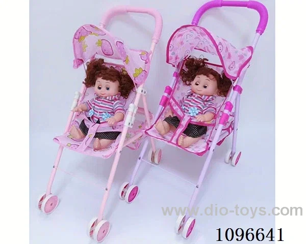 Iron trolley +14 inch girl doll with IC 4 sound or English