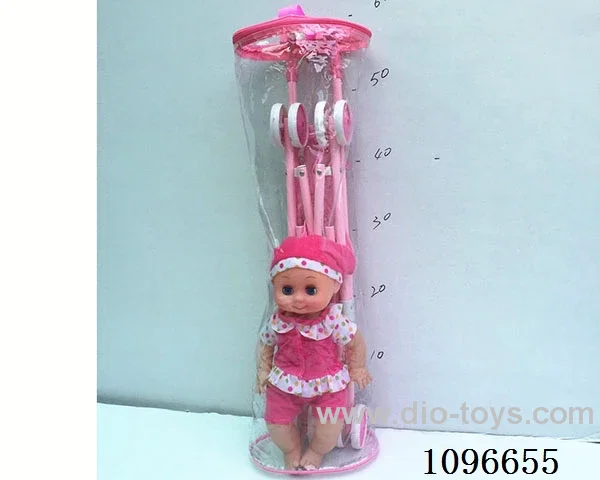 Iron trolley +14 inch boy doll with IC 4 sound or English