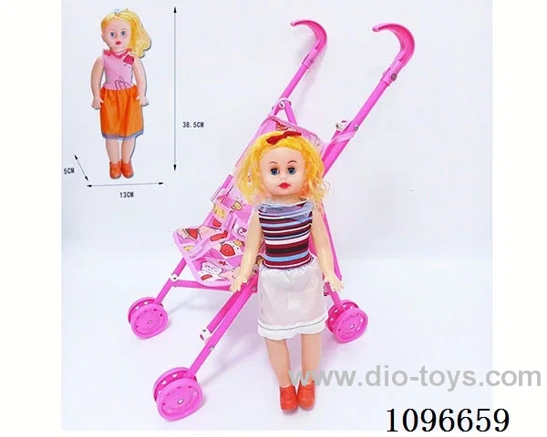 Plastic cart +18 "girl doll