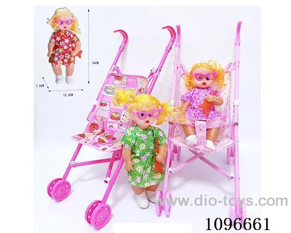 Plastic cart +14 "doll