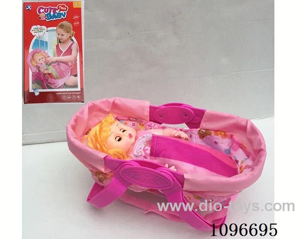 Basket/cradle + doll