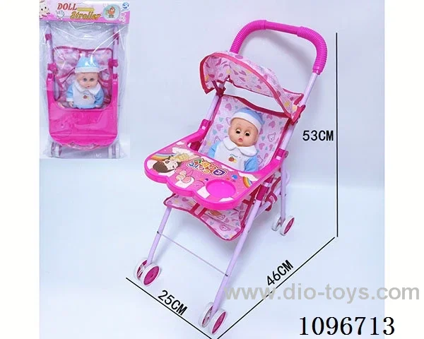 Iron trolley + dining table + doll