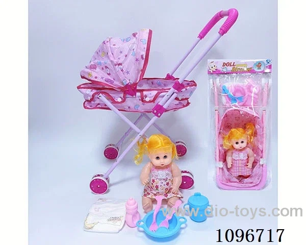 Iron cart + girl doll + 6-piece set