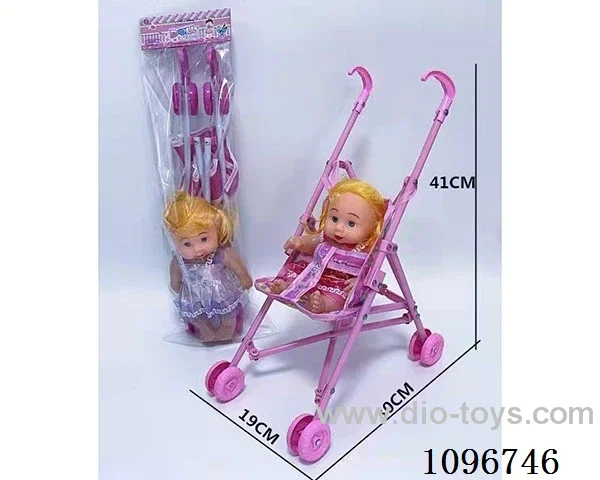 Plastic car + girl doll