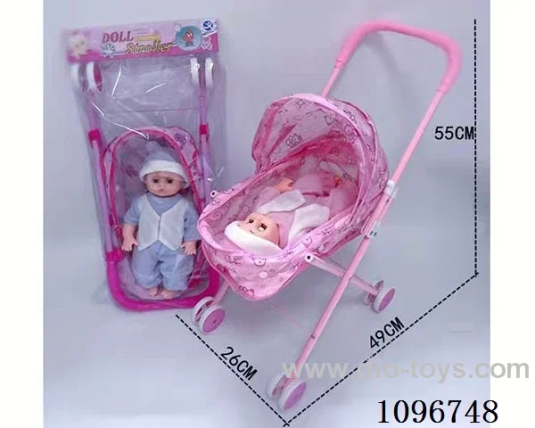 Iron trolley +14 inch boy doll with IC 4 sound or English