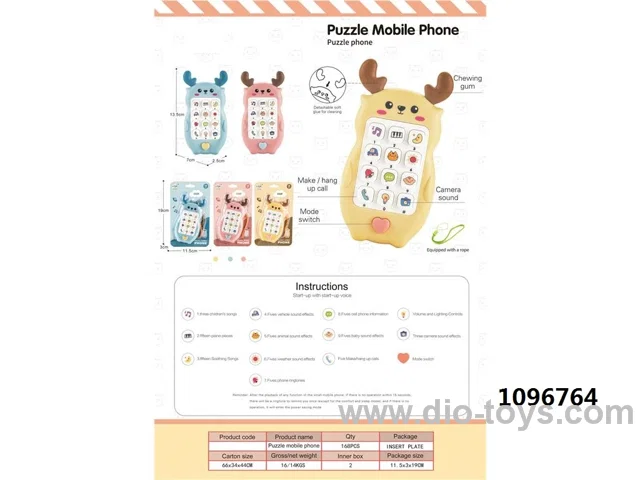 Giraffe English puzzle phone blister with insert