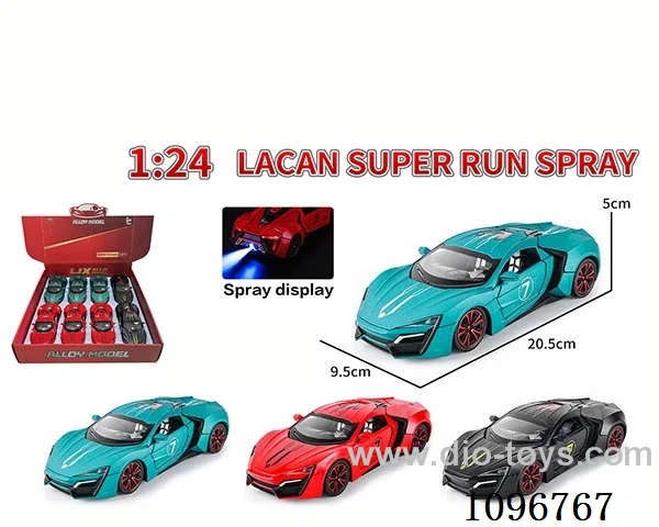 1:24 pull back alloy car with light/music/spray