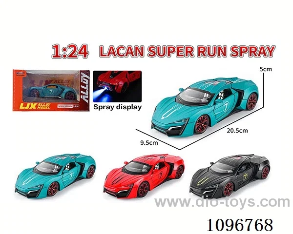 1:24 pull back alloy car with light/music/spray
