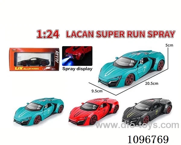 1:24 pull back alloy car with light/music/spray