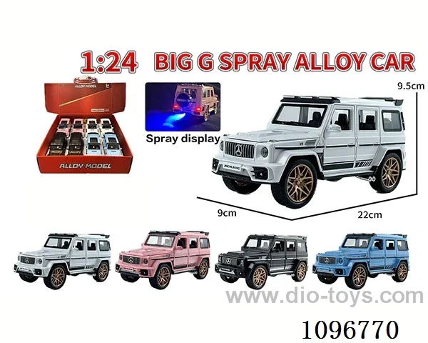 1:24 pull back alloy car with light/music/spray