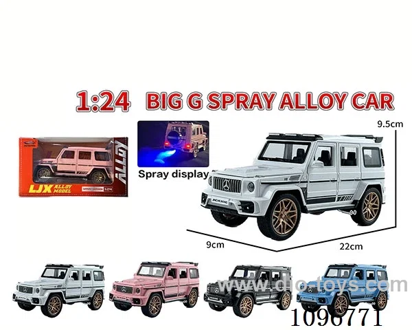 1:24 pull back alloy car with light/music/spray