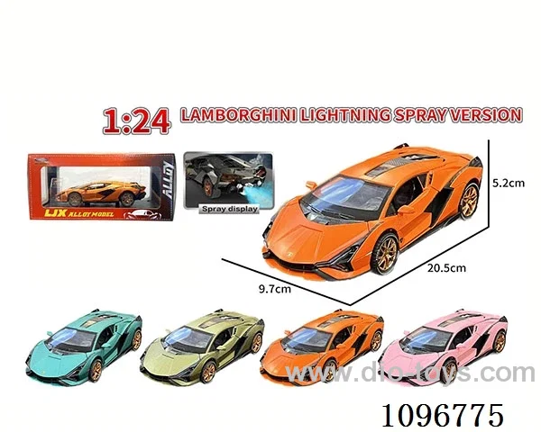 1:24 sliding alloy car with light/music/spray