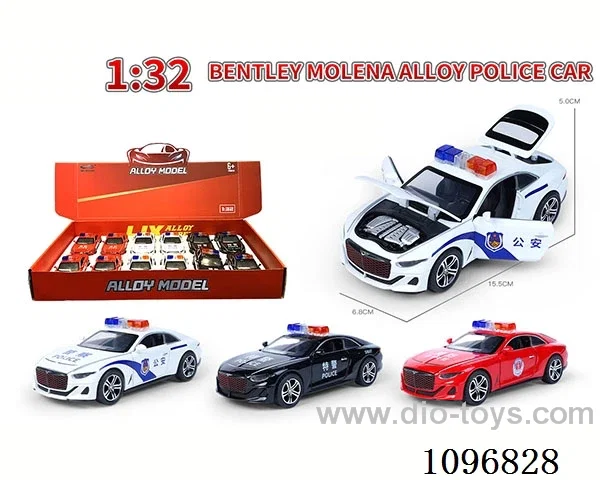 1:32 pull back alloy car with light/music