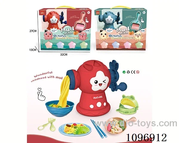 Colored clay toy - Octopus noodle maker