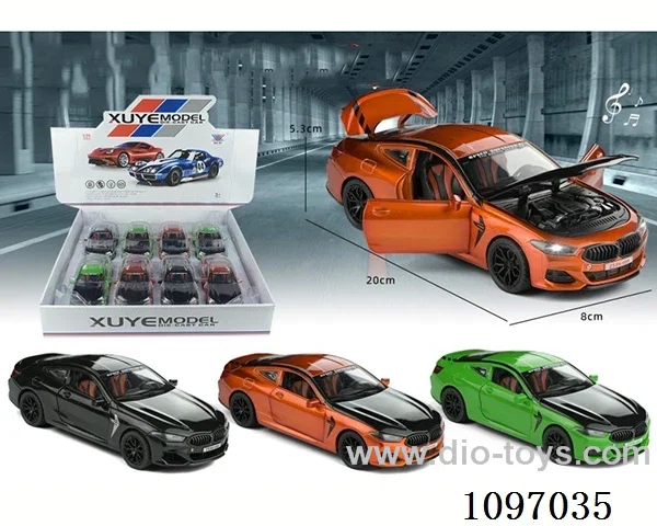 1:24 pull back alloy car with light/music(12 pieces)