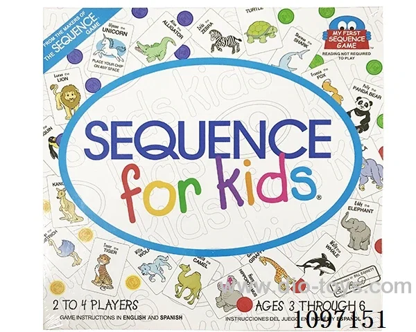 Animal sequence game in English and Spanish