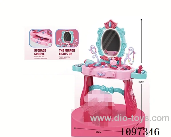 Princess dressing table with feet, no chair, artificial lighting 26PCS
