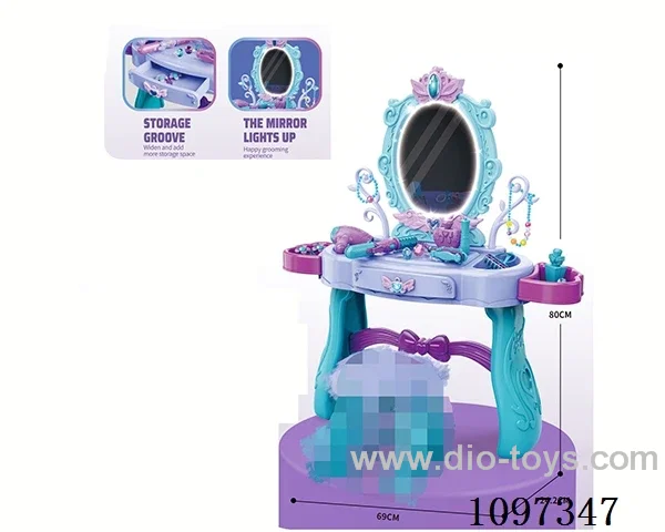 Snow Princess dressing table with feet, no chair, artificial light 26PCS