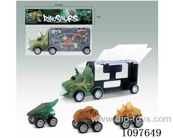 Dinosaur Storage car + Dinosaur Pull back Car 3PCS (GCC)
