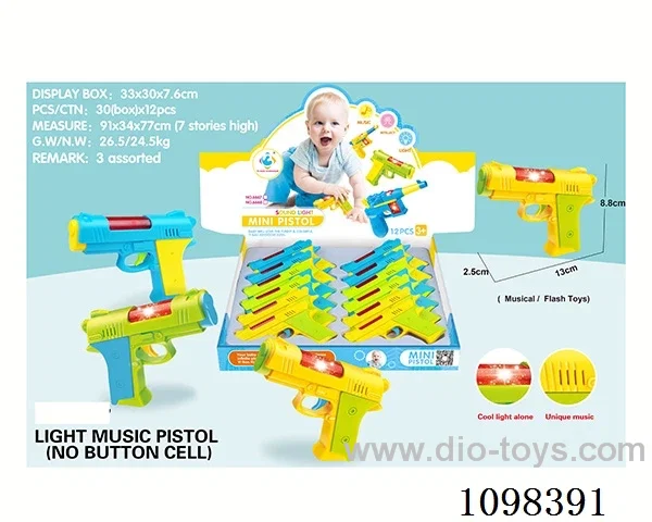 Light and Music Pistol (according to 2 # 7 batteries, not including electricity)(12 packs)
