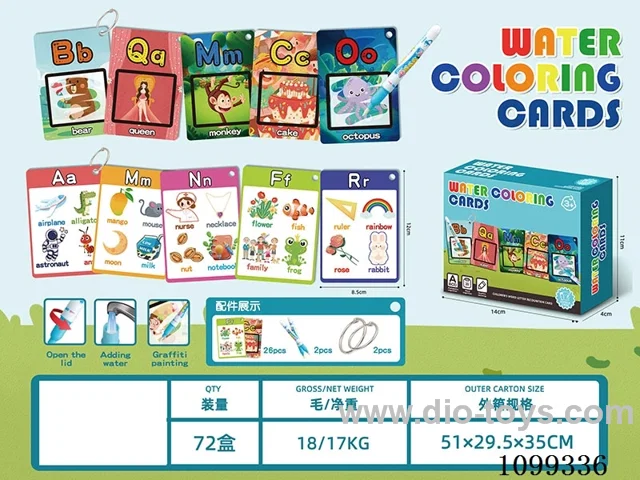 Letter water drawing card with 26 drawing cards +2 strokes +2 iron rings