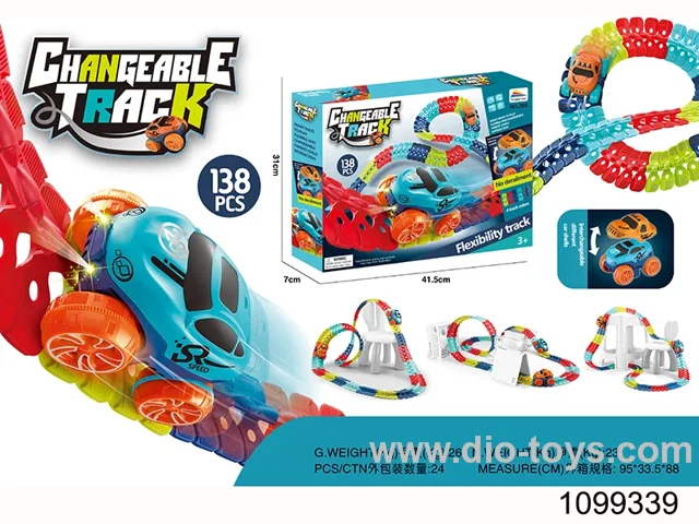 138pcs electric track with light in color box