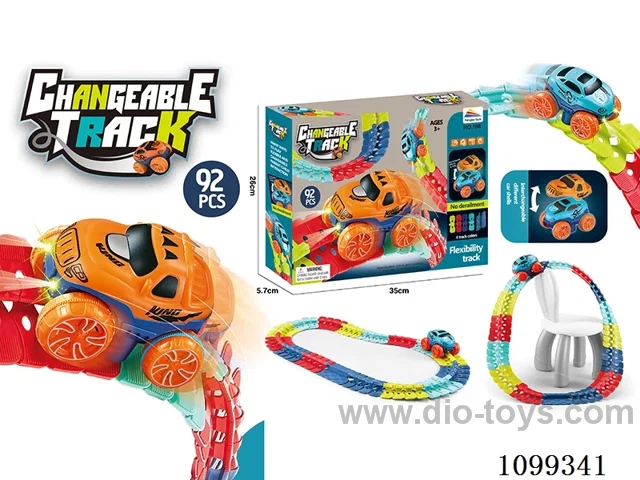 92pcs electric track with light in color box
