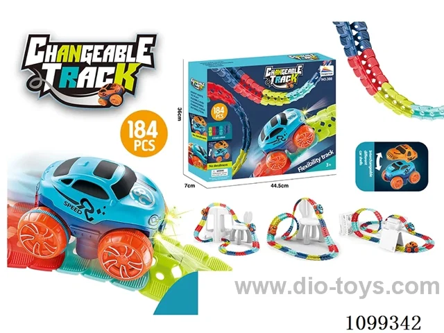 184pcs electric track with light in color box