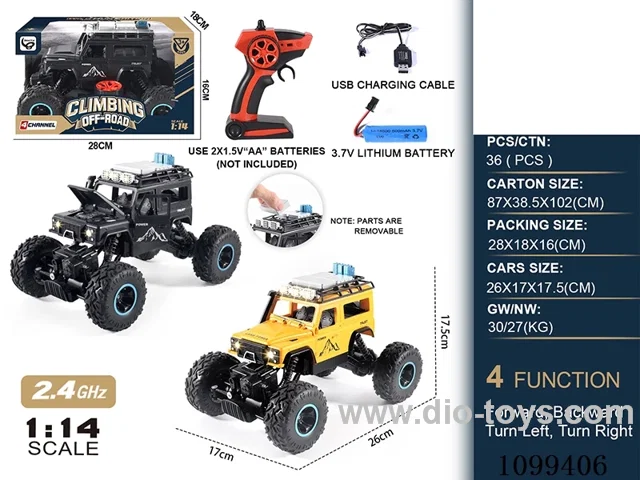 1:14 2.4G 4ch rc car included battery