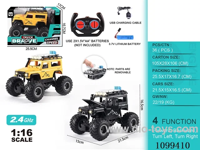 1:16 2.4G 4ch rc car included battery