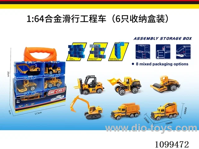 1:64 sliding alloy car 6PCS