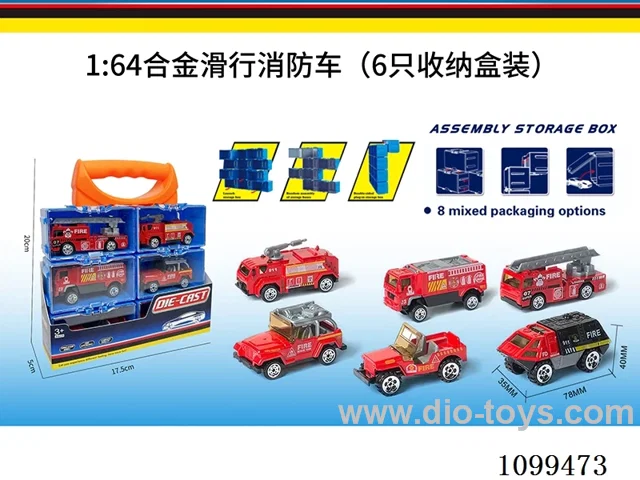 1:64 sliding alloy car 6PCS
