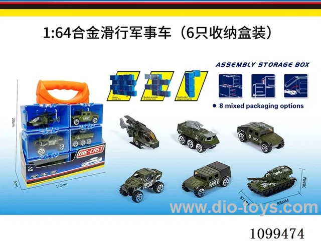 1:64 sliding alloy car 6PCS