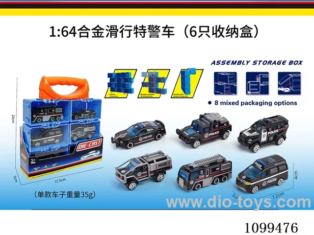 1:64 sliding alloy car 6PCS