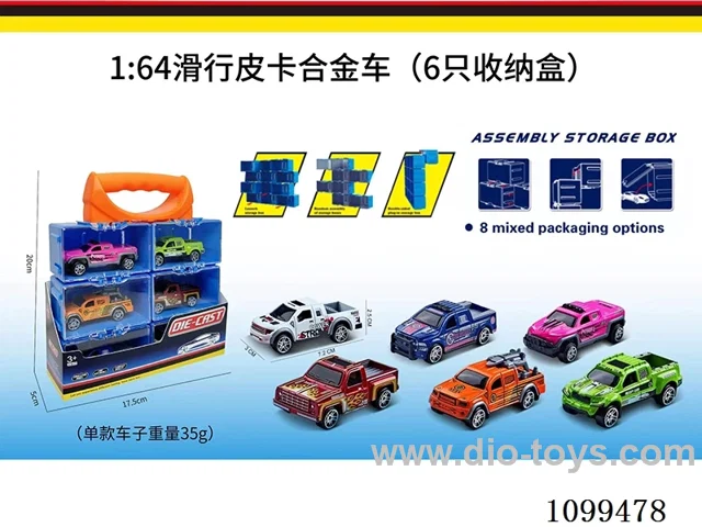 1:64 sliding alloy car 6PCS