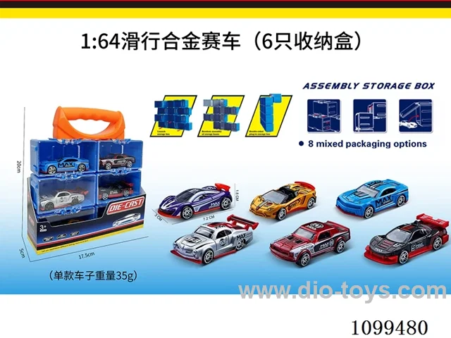 1:64 sliding alloy car 6PCS