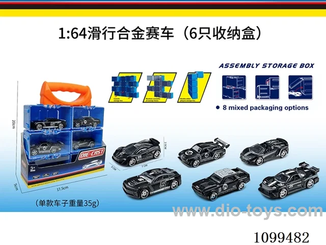 1:64 sliding alloy car 6PCS