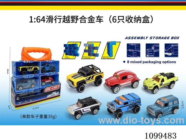 1:64 sliding alloy car 6PCS