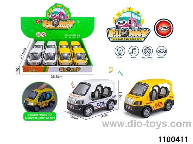 Alloy Pull Back Car in display box 8PCS W L/M included battery
