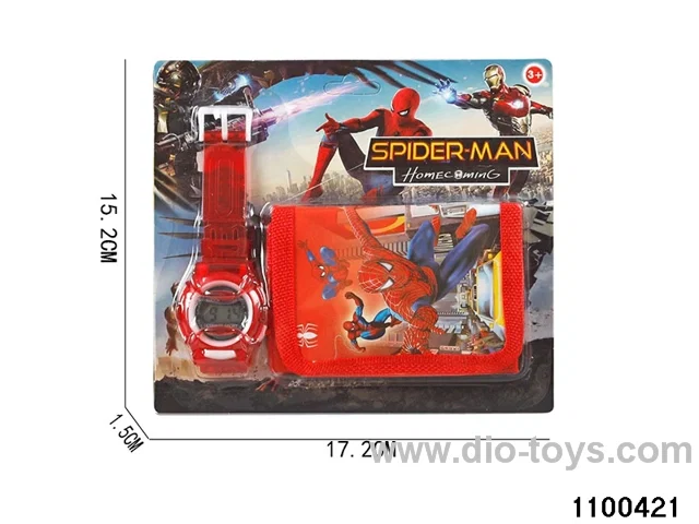 Wallet + electronic watch in Blister card