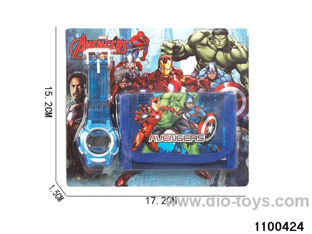 Wallet + electronic watch in Blister card