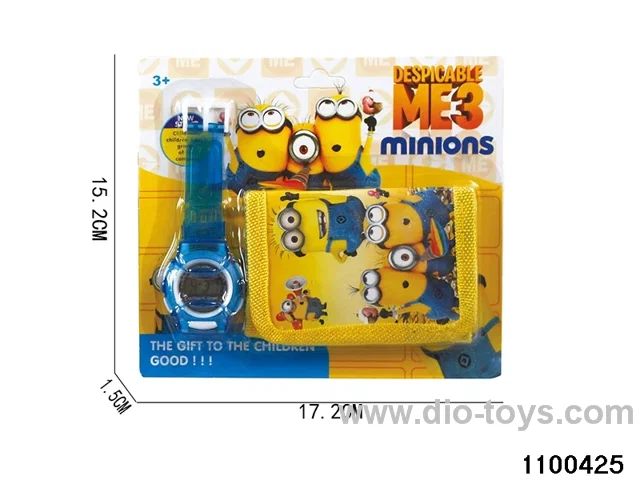 Wallet + electronic watch in Blister card