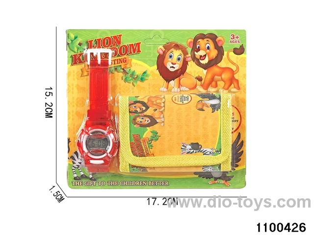 Wallet + electronic watch in Blister card