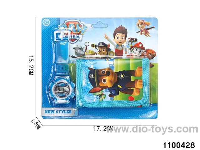 Wallet + electronic watch in Blister card