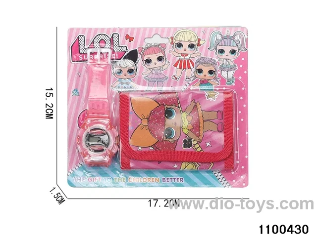Wallet + electronic watch in Blister card